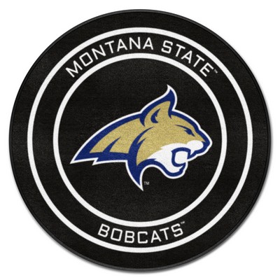 Fan Mats  LLC Montana State Hockey Puck Rug - 27in. Diameter Black