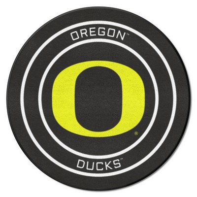 Fan Mats  LLC Oregon Ducks Hockey Puck Rug - 27in. Diameter Black