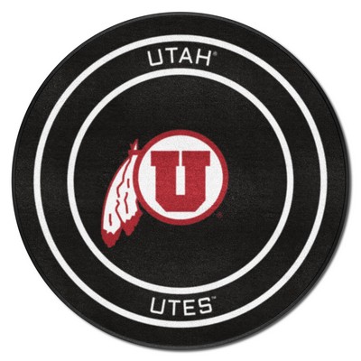 Fan Mats  LLC Utah Hockey Puck Rug - 27in. Diameter Black