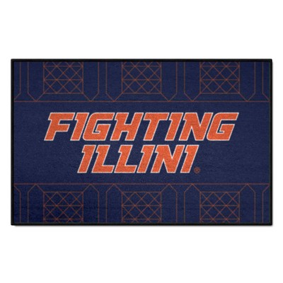 Fan Mats  LLC Illinois Illini Starter Mat Slogan Blue