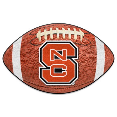 NC State Wolfpack Football Mat Brown Fan Mats LLC NC State Wolfpack Football Mat Brown