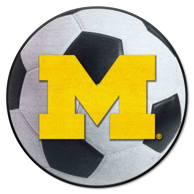 Fan Mats  LLC Michigan Wolverines Soccer Ball Mat White