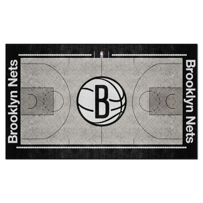 Fan Mats  LLC Brooklyn Nets 6x10 Rug Black