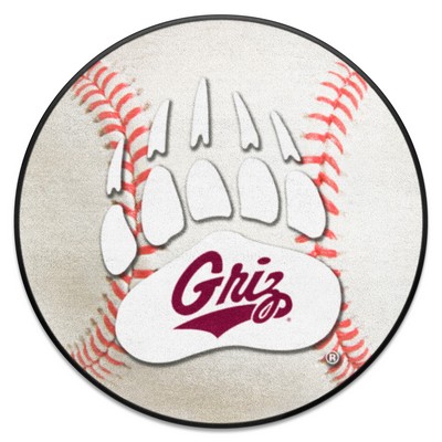 Fan Mats  LLC Montana Grizzlies Baseball Rug - 27in. Diameter White