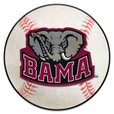 Fan Mats  LLC Alabama Crimson Tide Baseball Mat White
