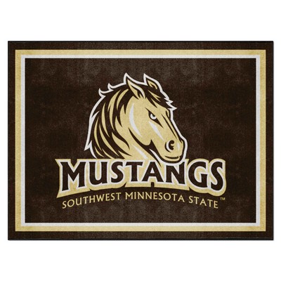 Fan Mats  LLC Southwest Minnesota State Mustangs 8x10 Rug Brown
