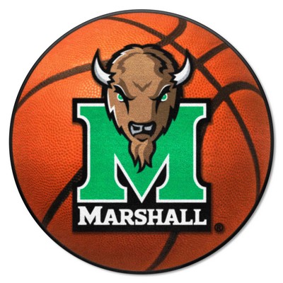 Fan Mats  LLC Marshall Thundering Herd Basketball Mat Orange