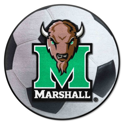 Fan Mats  LLC Marshall Thundering Herd Soccer Ball Mat White
