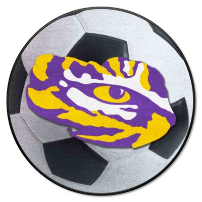 Fan Mats  LLC LSU Tigers Soccer Ball Mat White