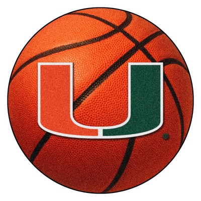 Fan Mats  LLC Miami Hurricanes Basketball Rug 