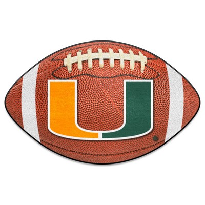 Fan Mats  LLC Miami Hurricanes Football Mat Brown