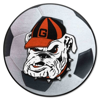 Fan Mats  LLC Georgia Bulldogs Soccer Ball Mat White