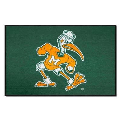 Fan Mats  LLC Miami Hurricanes Starter Mat Black