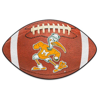 Fan Mats  LLC Miami Hurricanes Football Mat Brown