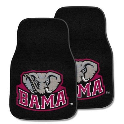 Fan Mats  LLC Alabama Crimson Tide 2-pc Carpet Car Mat Set Black