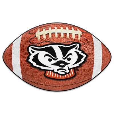 Fan Mats  LLC Wisconsin Badgers Football Mat Brown