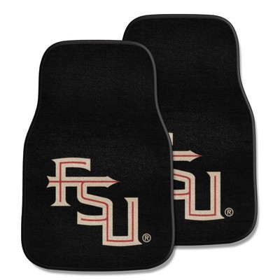Fan Mats  LLC Florida State Seminoles 2-pc Carpet Car Mat Set Black