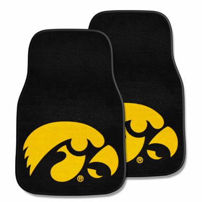 Fan Mats  LLC Iowa Hawkeyes 2-pc Carpet Car Mat Set Black