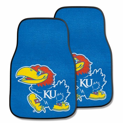 Fan Mats  LLC Kansas Jayhawks 2-pc Carpet Car Mat Set Blue