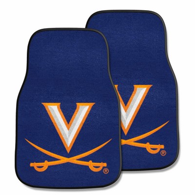 Fan Mats  LLC Virginia Cavaliers 2-pc Carpet Car Mat Set Navy