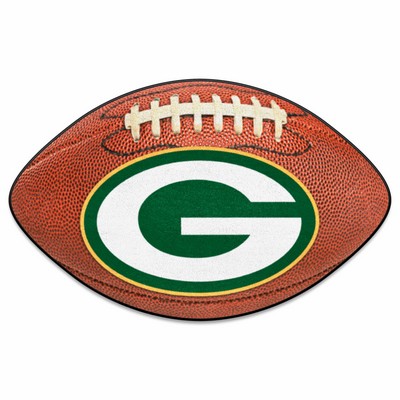 Fan Mats  LLC Green Bay Packers Football Mat Brown