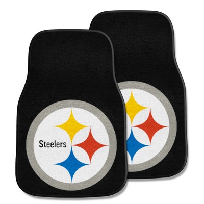 Fan Mats  LLC Pittsburgh Steelers 2-pc Carpet Car Mat Set Black