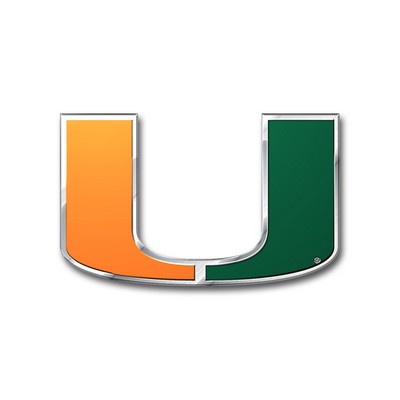 Miami Hurricanes Embossed Color Emblem Green & Orange Fan Mats LLC Miami Hurricanes Embossed Color Emblem Green & Orange