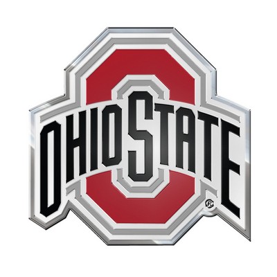 Ohio State Buckeyes Embossed Color Emblem Red & Black Fan Mats LLC Ohio State Buckeyes Embossed Color Emblem Red & Black