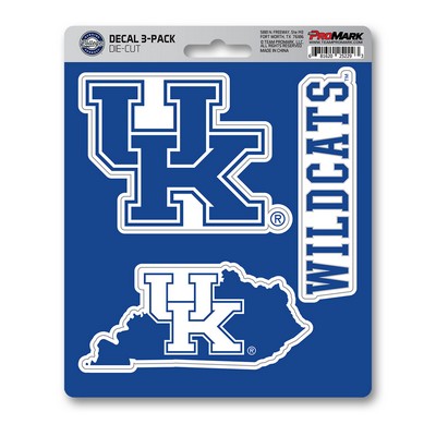 Kentucky Wildcats Decal 3-pk Blue Fan Mats  LLC Kentucky Wildcats Decal 3-pk Blue