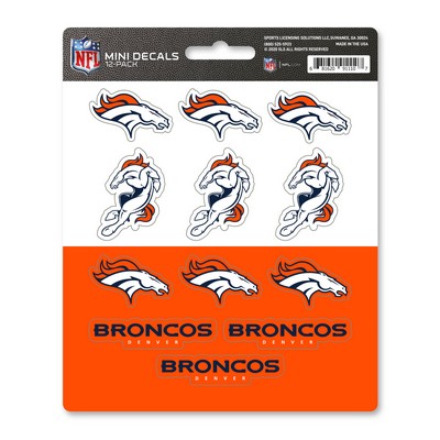 Fan Mats  LLC Denver Broncos Mini Decal 12-pk Orange
