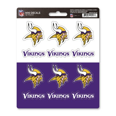 Minnesota Vikings Mini Decal 12-pk Purple Fan Mats  LLC Minnesota Vikings Mini Decal 12-pk Purple