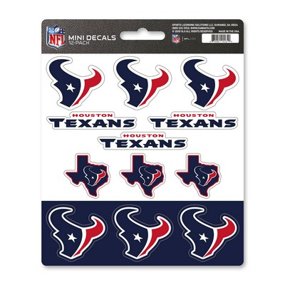 Houston Texans Mini Decal 12-pk White Fan Mats  LLC Houston Texans Mini Decal 12-pk White