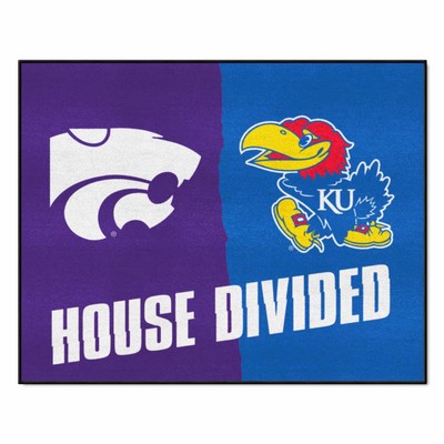 Fan Mats  LLC House Divided Kansas / Kansas State House Divided Mat Multi