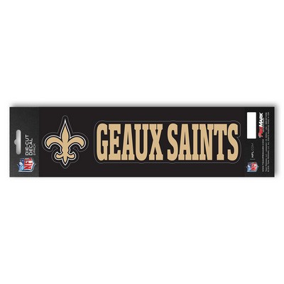 Fan Mats  LLC New Orleans Saints Team Slogan Decal Gold & Black