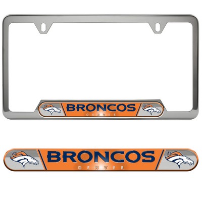 Denver Broncos Embossed License Plate Frame Orange Fan Mats LLC Denver Broncos Embossed License Plate Frame Orange