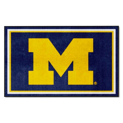 Fan Mats  LLC Michigan Wolverines 4x6 Rug Blue
