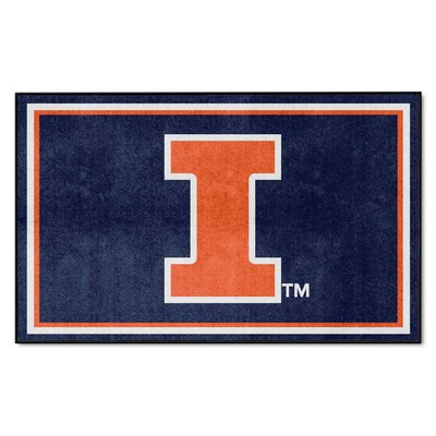 Fan Mats  LLC Illinois Illini 4x6 Rug Blue