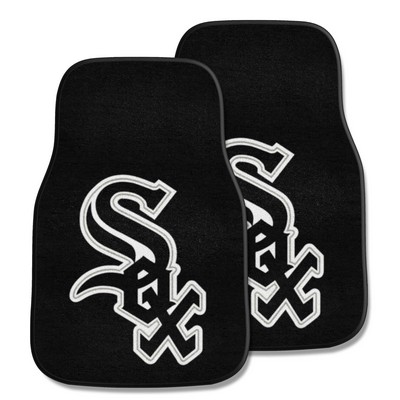 Fan Mats  LLC Chicago White Sox 2-pc Carpet Car Mat Set Black