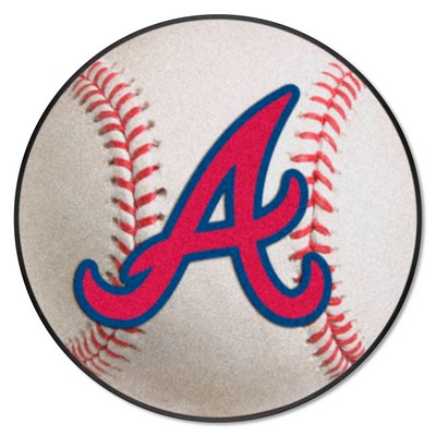 Fan Mats  LLC Atlanta Braves Baseball Mat White