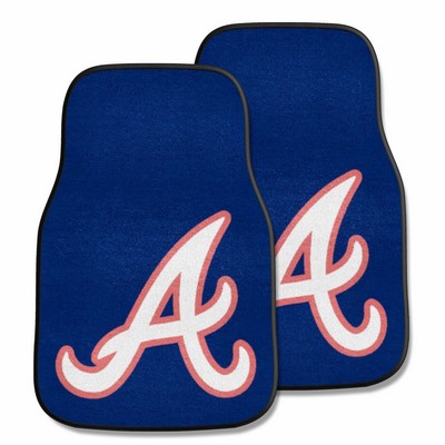 Fan Mats  LLC Atlanta Braves 2-pc Carpet Car Mat Set Navy