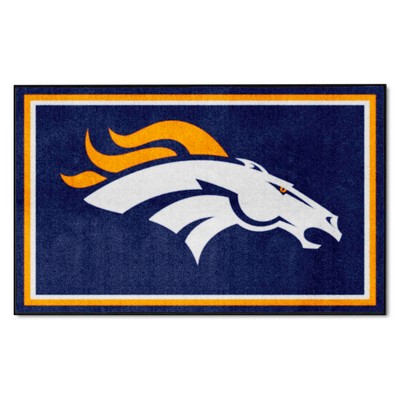 Fan Mats  LLC Denver Broncos 4x6 Rug Navy