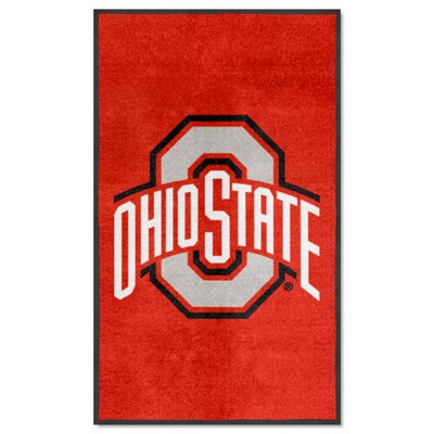 Fan Mats  LLC Ohio State 3X5 High-Traffic Mat with Durable Rubber Backing - Portrait Orientation Red