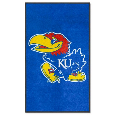 Fan Mats  LLC Kansas Jayhawks 3x5 Logo Mat Portrait Blue