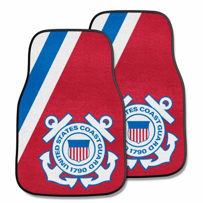 Fan Mats  LLC U.S. Coast Guard n/a 2-pc Carpet Car Mat Set Red