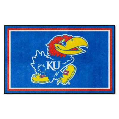 Fan Mats  LLC Kansas Jayhawks 4x6 Rug Blue