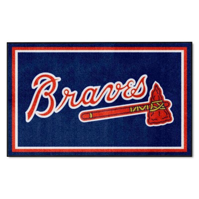 Fan Mats  LLC Atlanta Braves 4x6 Rug Navy