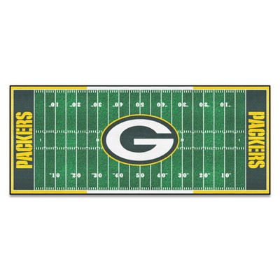 Fan Mats  LLC Green Bay Packers Football Field Runner Green