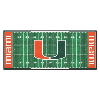 Fan Mats  LLC Miami Hurricanes Football Field Runner Green