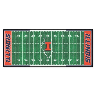 Fan Mats  LLC Illinois Illini Football Field Runner Green