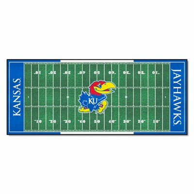 Fan Mats  LLC Kansas Jayhawks Football Field Runner Green